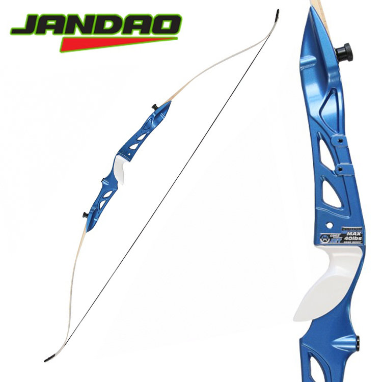 Лук рекурсивный  (Олимпик) 68" 38# (синяя рукоять, белые плечи)