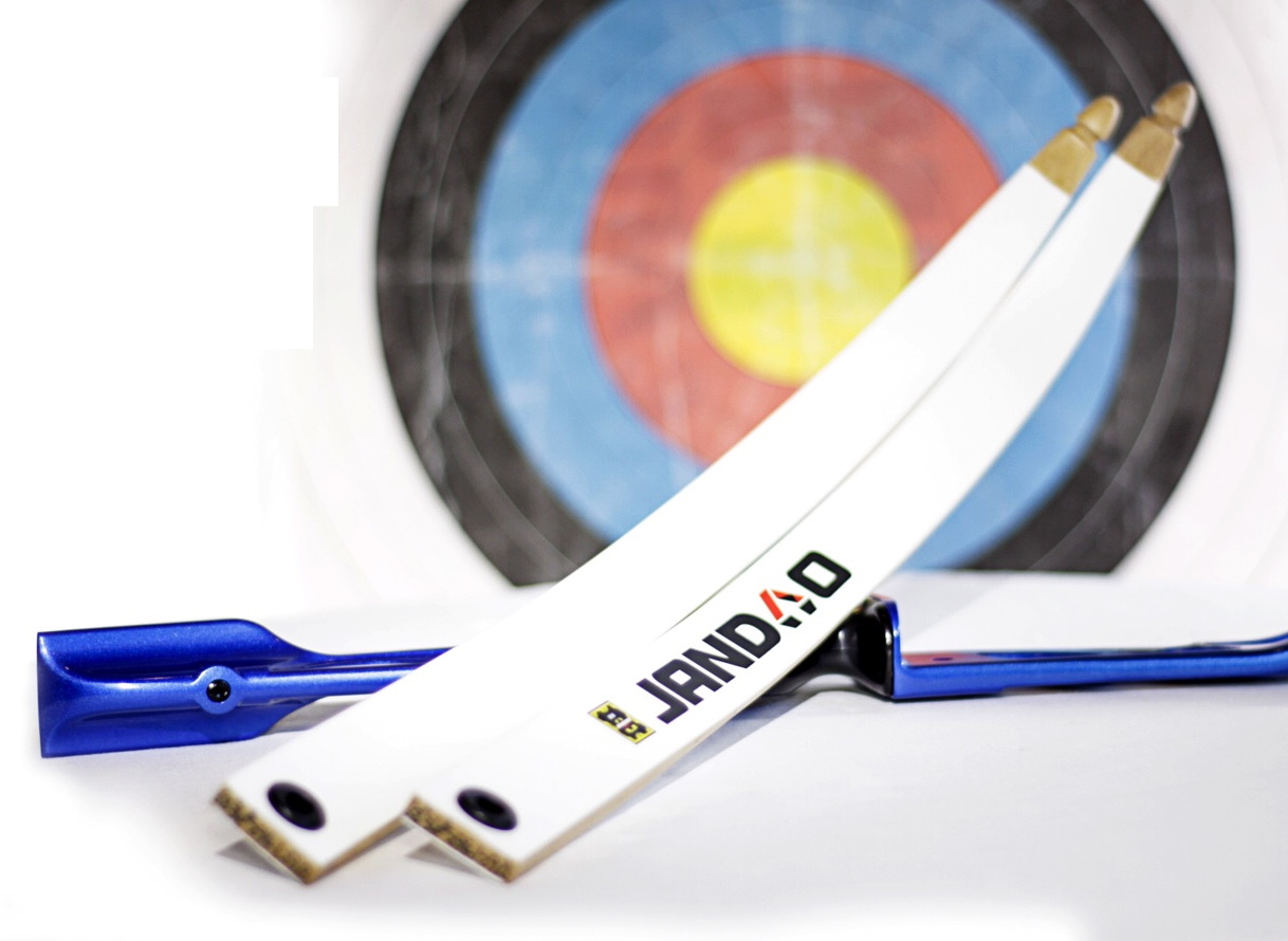 Лук рекурсивный  (Олимпик) 68" 38# (синяя рукоять, белые плечи)