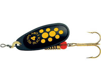 Блесна Black Fury Jaune NR/J, №0, черный/жел.точки