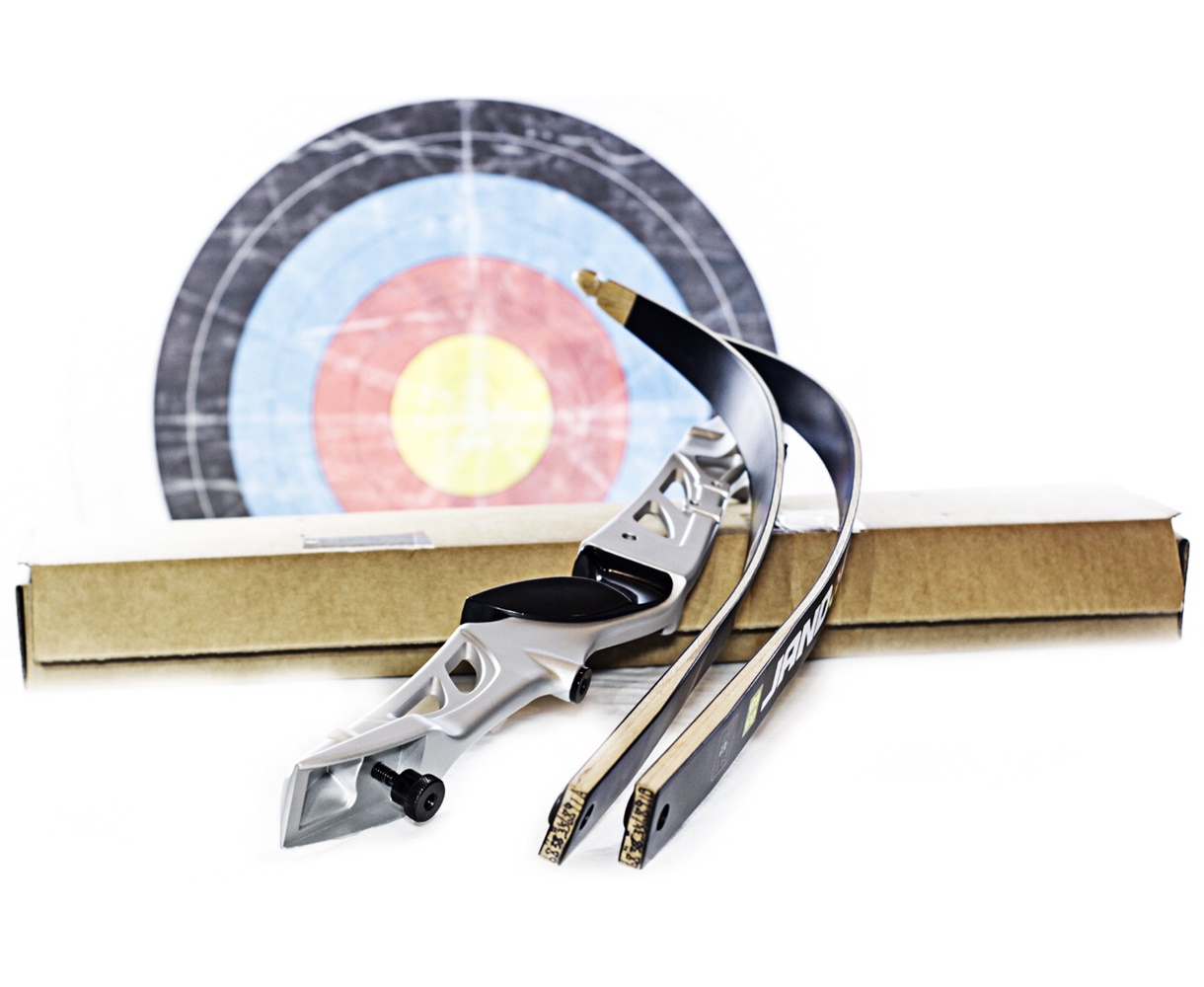 Лук рекурсивный (Олимпик) 68" 38# (серебристая рукоять, чёрные плечи)