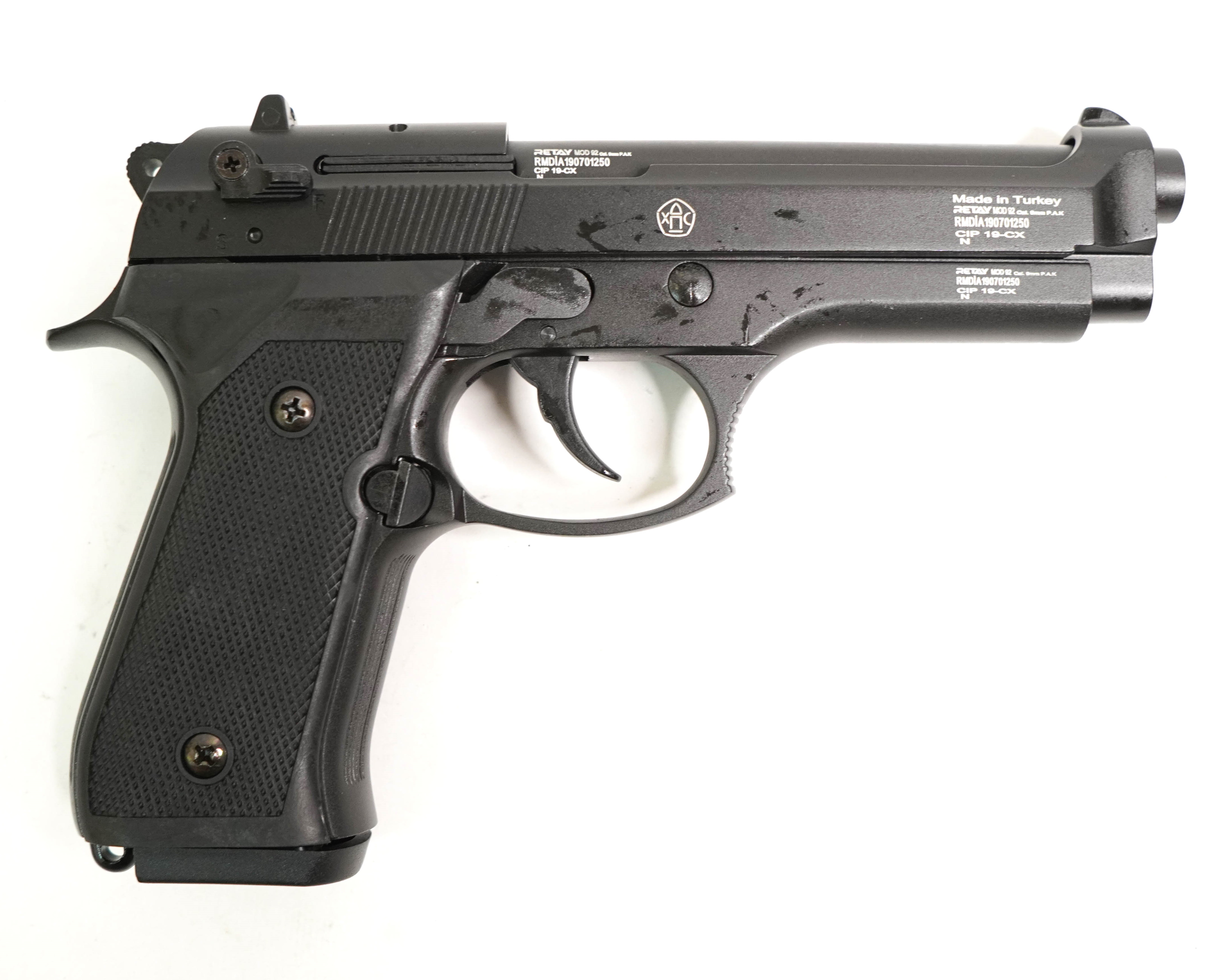 Пистолет охолощенный MOD92 (Beretta 92), к.9мм (черн.)