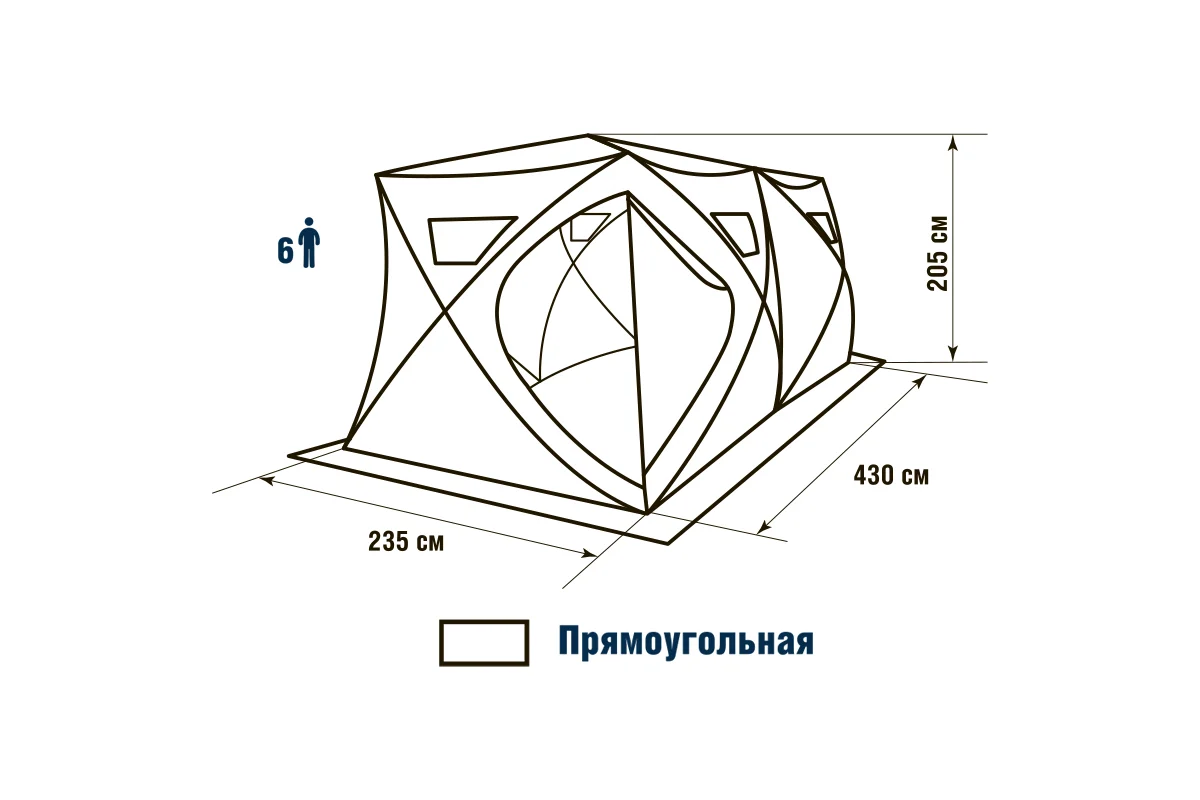 Палатка для зимней рыбалки DOUBLE WINTER CAMO PIRAMID PRO